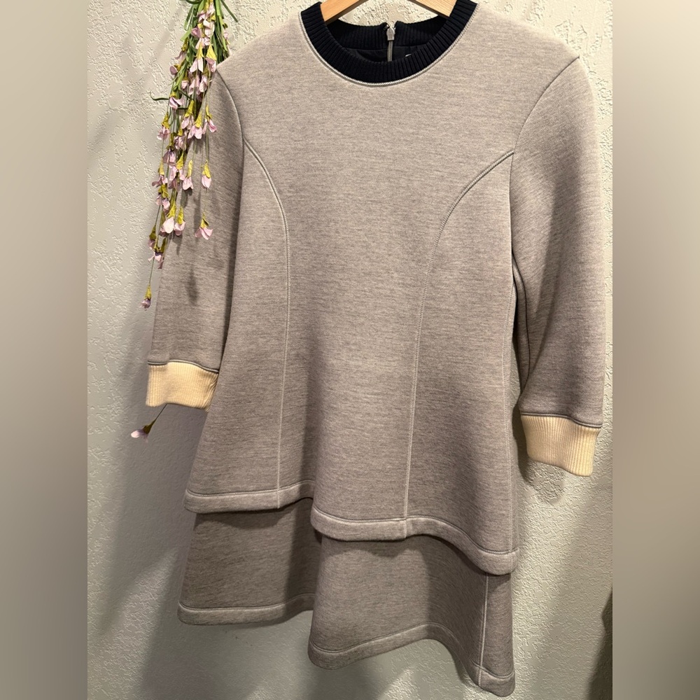 Christian Dior Gray and Cream Mini Dress
